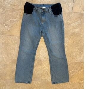 Motherhood Maternity Jeans Women M Blue Side Stretch Bootcut Denim mom jean